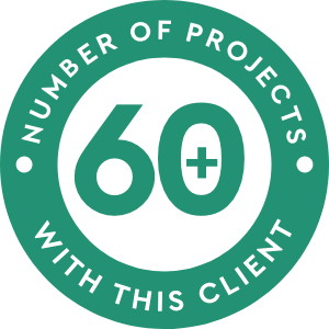 60 plus projects done with this client